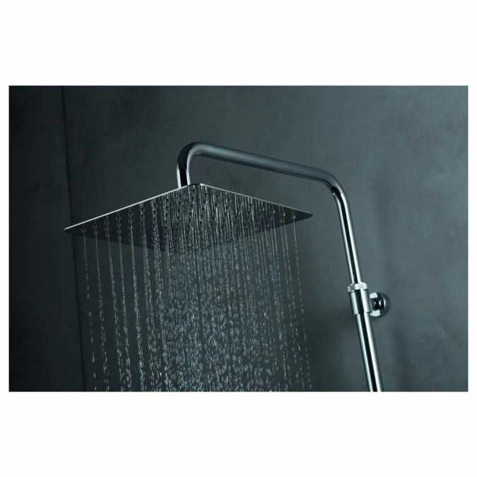 Vema Thermostatic Shower Column With Fixed Head, Riser, Shelf & Foot Wash - Black 3 Vema Thermostatic Shower Column With Fixed Head, Riser, Shelf & Foot Wash - Black - Image 3