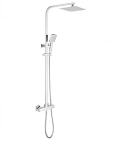 The White Space Square Dual Head Shower Set - Chrome