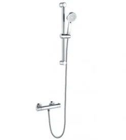 The White Space Chrome Bar Valve Shower Slide Rail Kit
